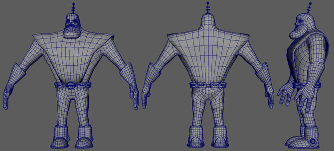 Captain Qwark fanmodel - topology (10k poly)