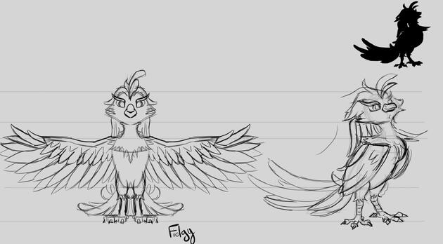 Phoenix mascot concept ref sheet